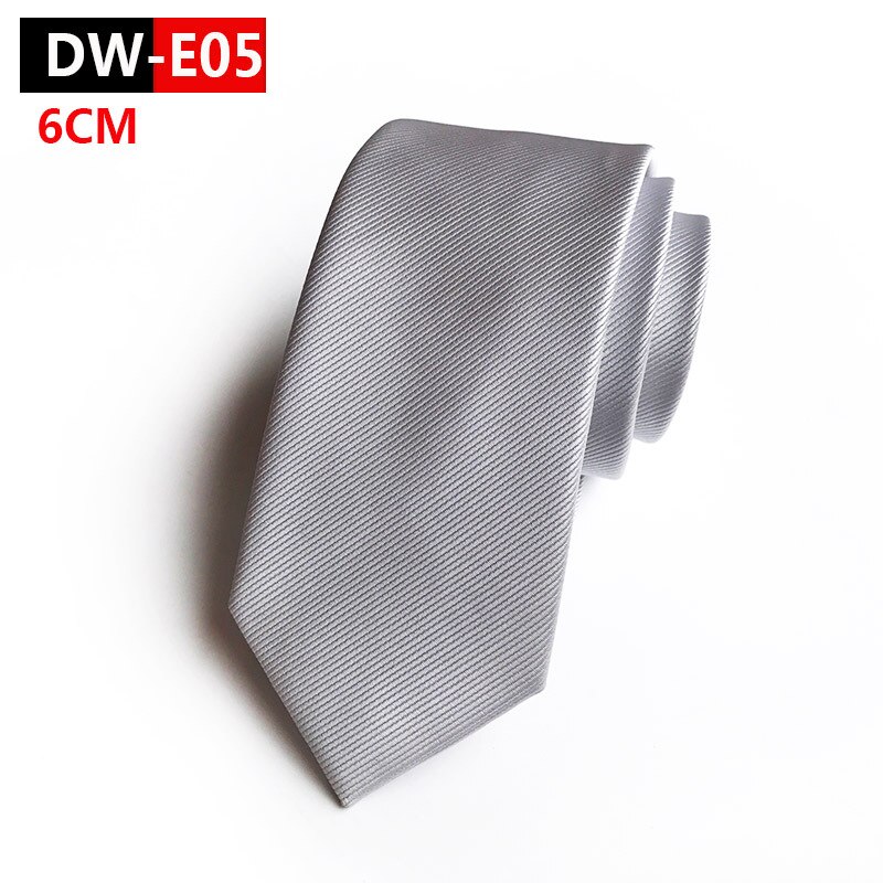 Corbatas de seda de tejido Jacquard para hombre, corbatas de Color liso, vino, Azul, Negro, morado y plata, 6cm, 100%: DW-E05