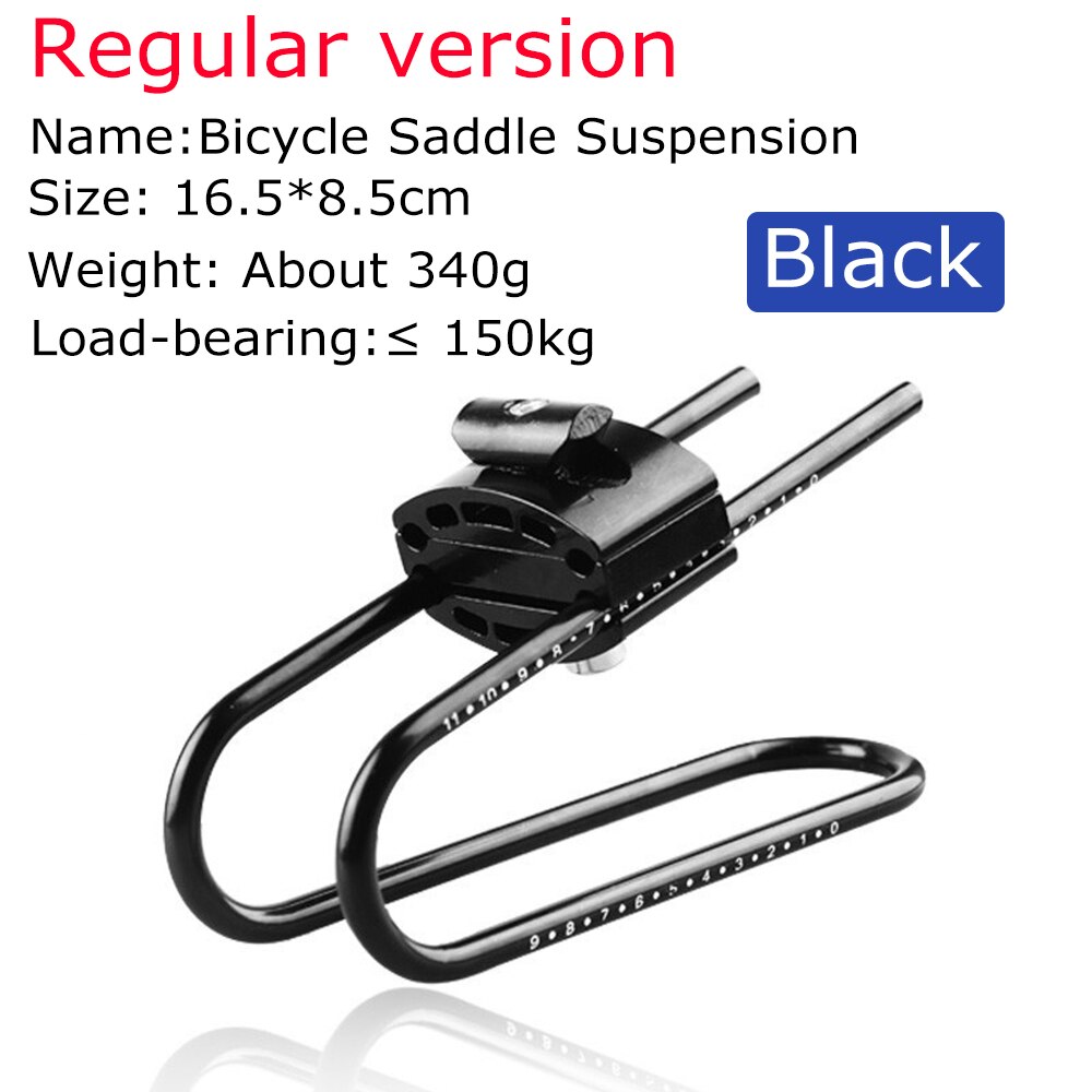 Suspensión para SILLÍN de bicicleta, amortiguador para asiento de bicicleta de montaña o carretera, resorte de aleación de acero, piezas para bicicleta: Regular Black