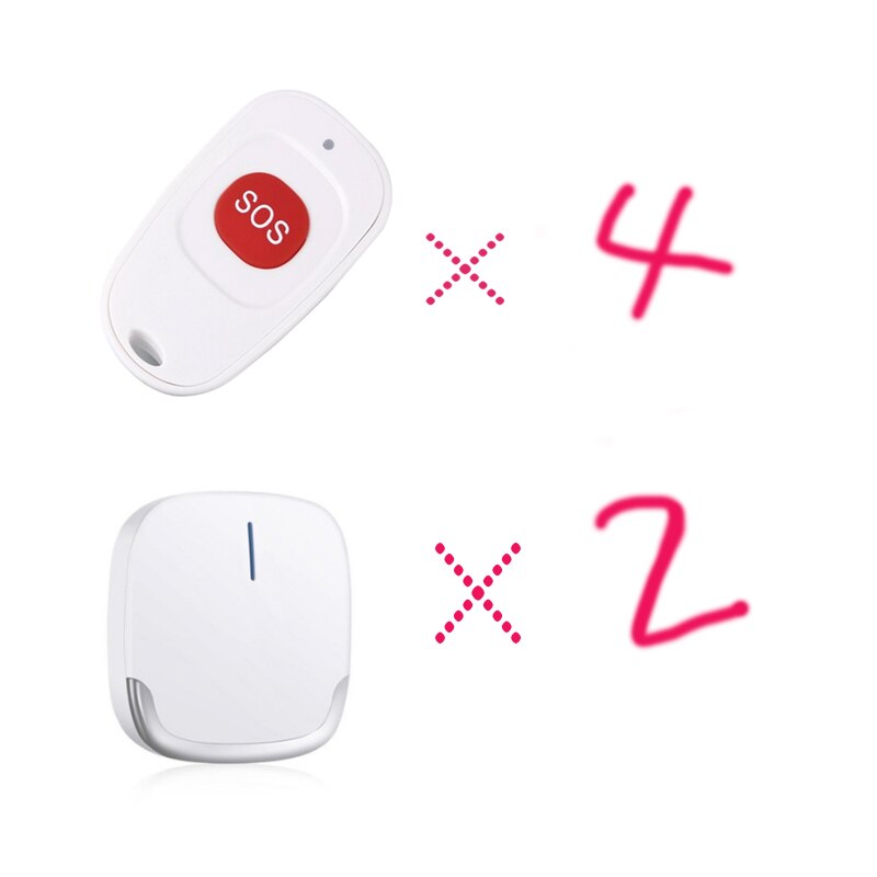 Wireless Calling System 433MHz SOS Button Emergency Panic Button For Old man Children Or Patient In Hostipal Nursing Home: 4-2