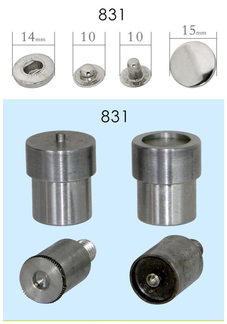 201 Metal Fastener Snap Button Dies For Handmade Press Machine Manual Install Snap button Mold 655, 633 ,831 ,203 Button Tools