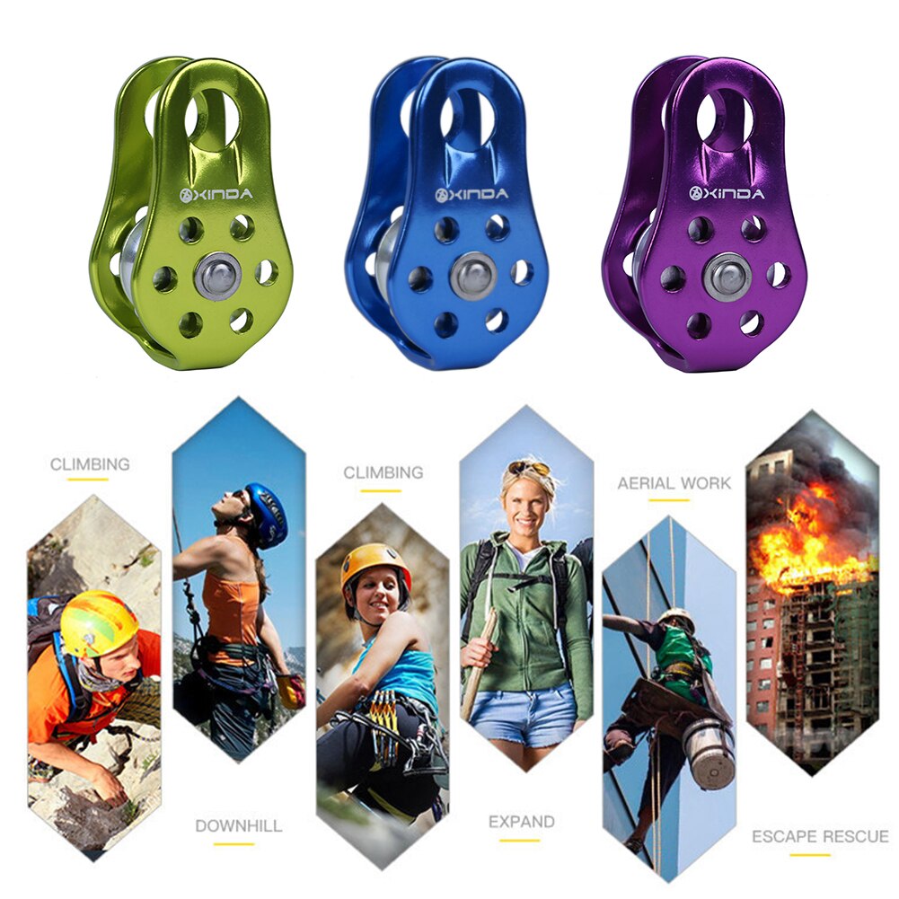 20kn Rock Climbing Pulley Outdoor Survival Mountaineering Hiking Lifting Rope Belt Lifting Sling Accessories
