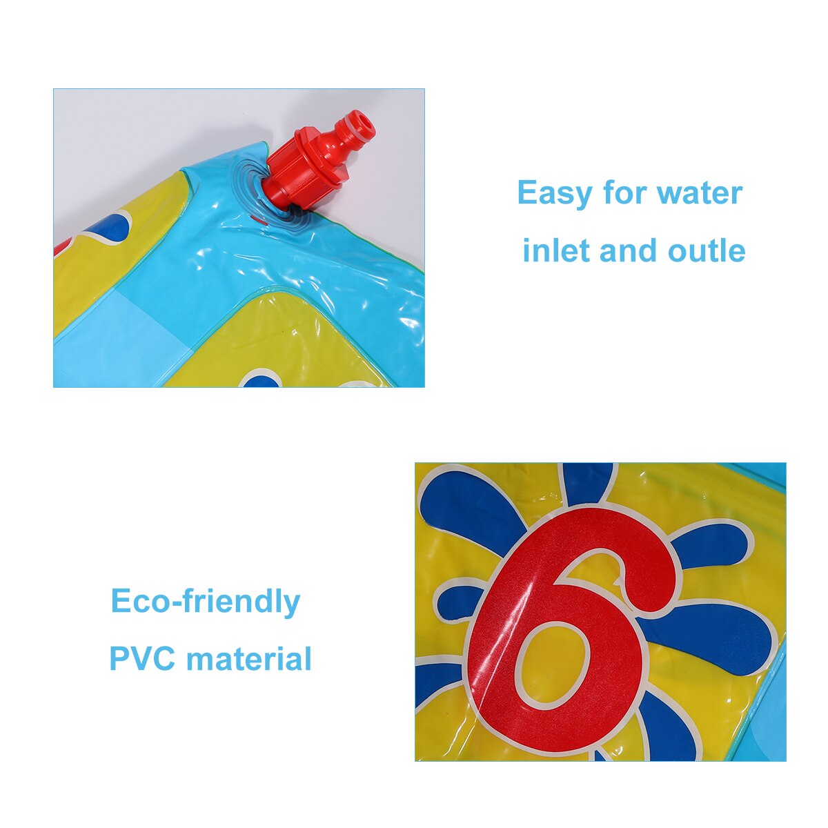 1pc uppblåsbara vattenspraymattor lekmatta stänkdyna sprinkler poolvatten digital pedagogisk leksak för att lära sig siffror