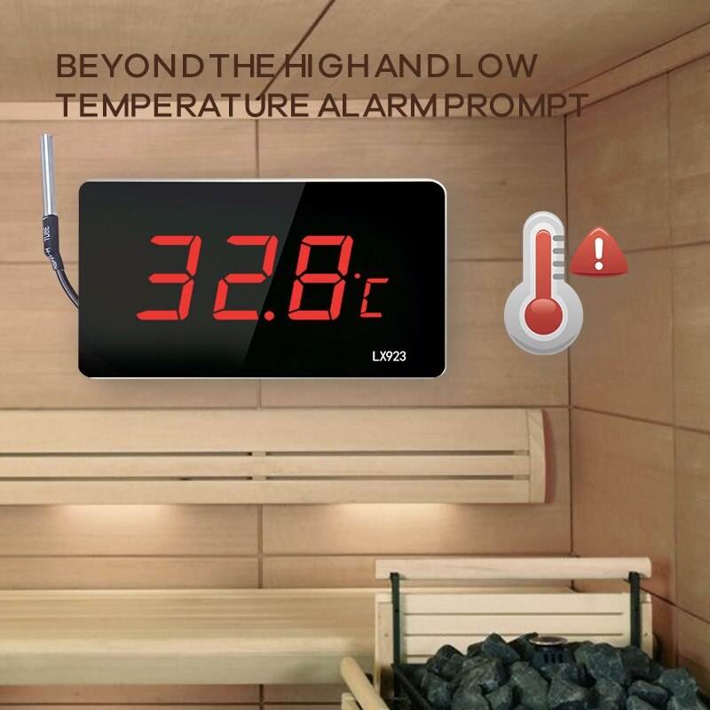 Schwimmbad-Thermometer mit LED-Anzeige und wasserdichtem Sondenthermometer für Wasser, Aquarium, Außentemperaturmesser