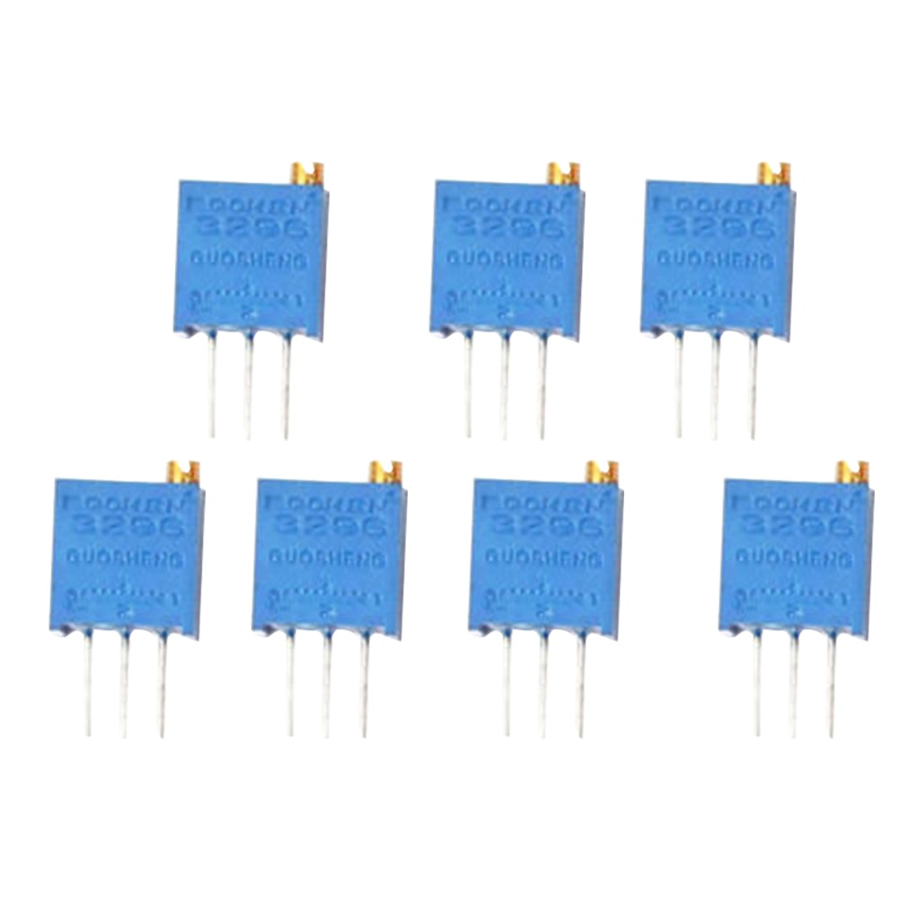 50PCS Potentiometer Resistor Trimmer Cermet Breadboard Multiturn Variable Adjustable For Circuit With Case 3296W Blue