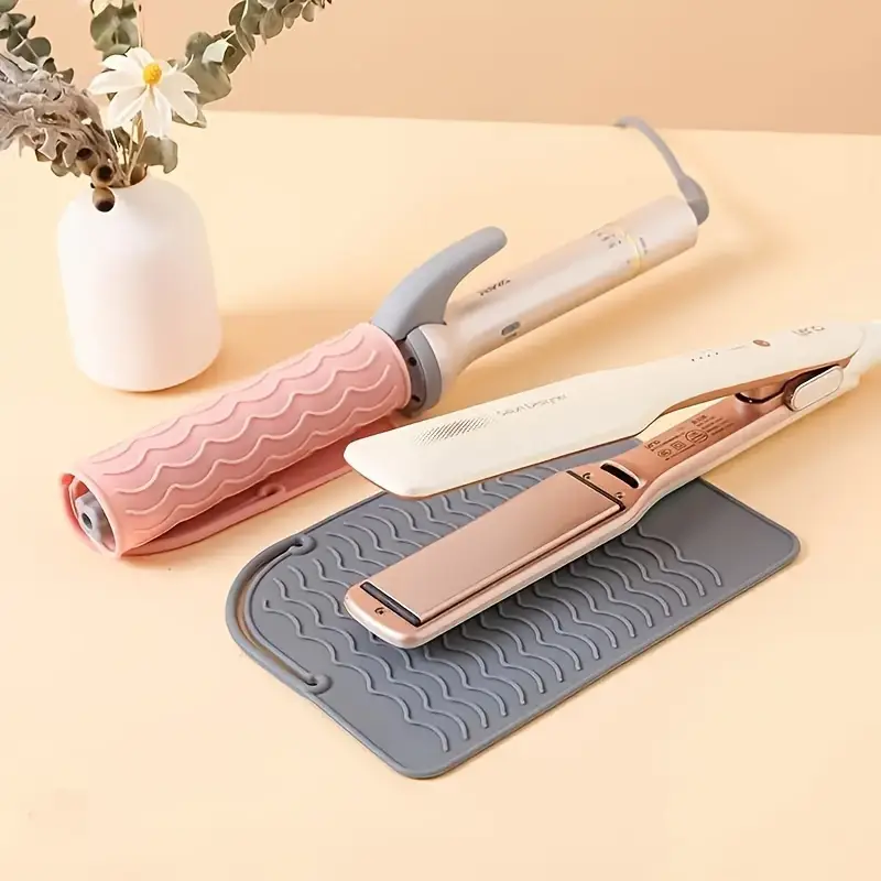Tapis en Silicone résistant à la chaleur, grande taille, Portable, outils chauds de voyage, housse pour fer à friser, fer plat, lisseur de cheveux
