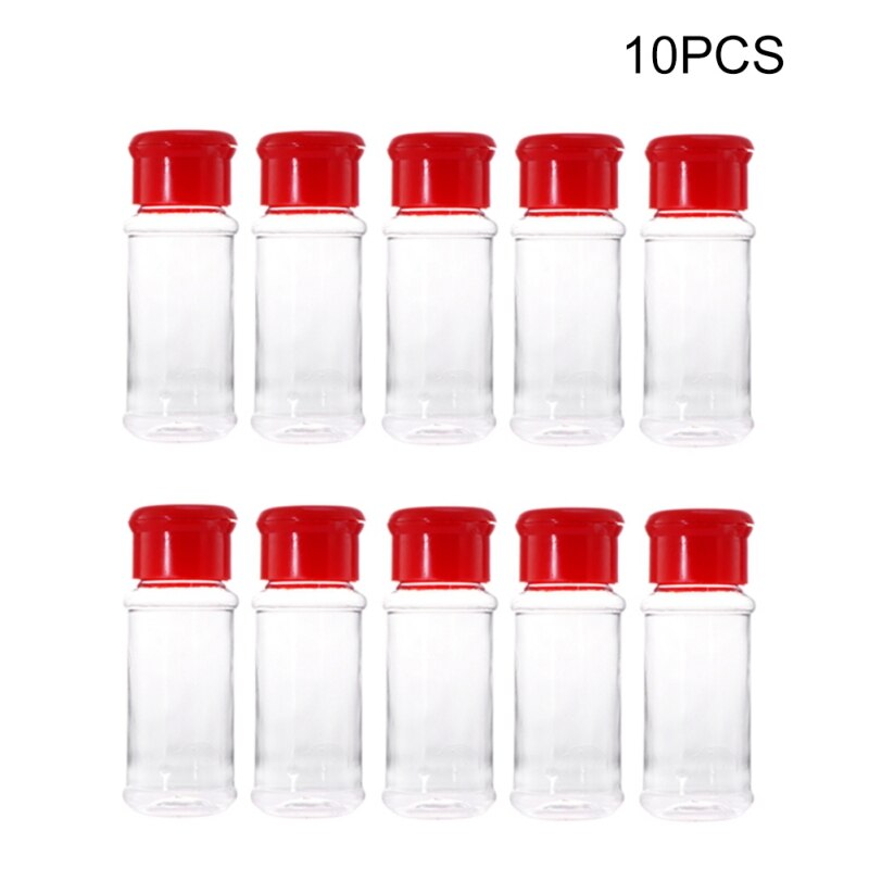 10 stuks Plastic Spice Zout Peper Shakers Kruiden Jar Kan Barbecue Kruiderij Jar Flessen Cruet Container Keuken Kruiden Bo