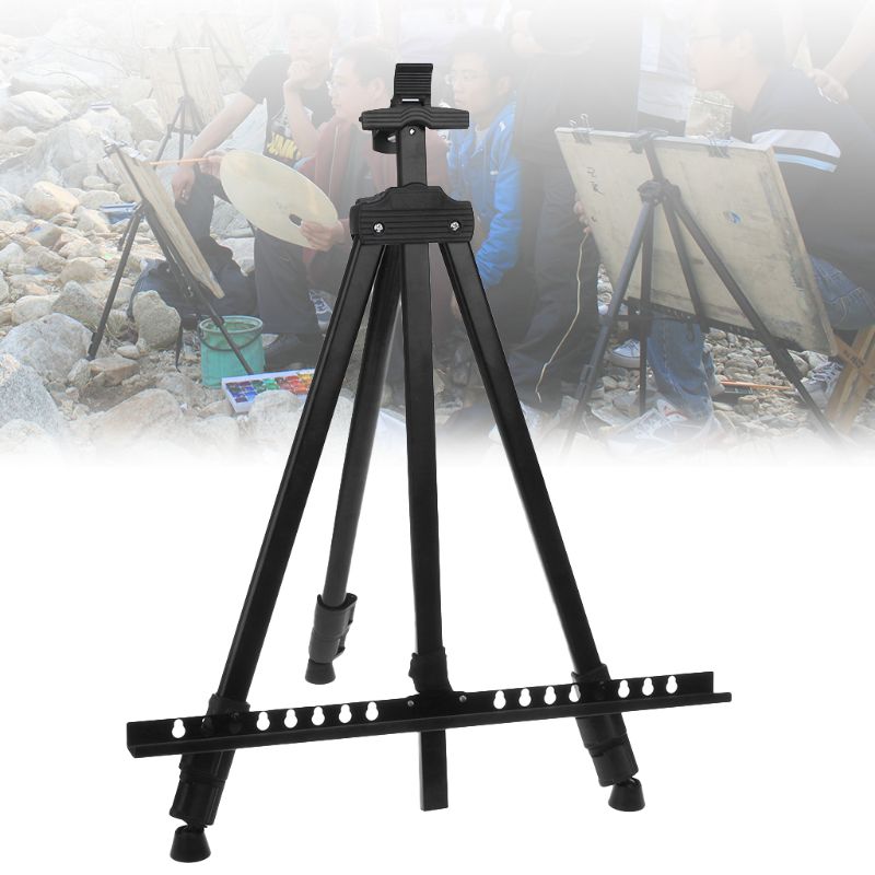 Chevalet Métal YapitHome Ajustable 37-160cm - Support Affiches/Toiles - Trépied Stable - Pliable Et Portable