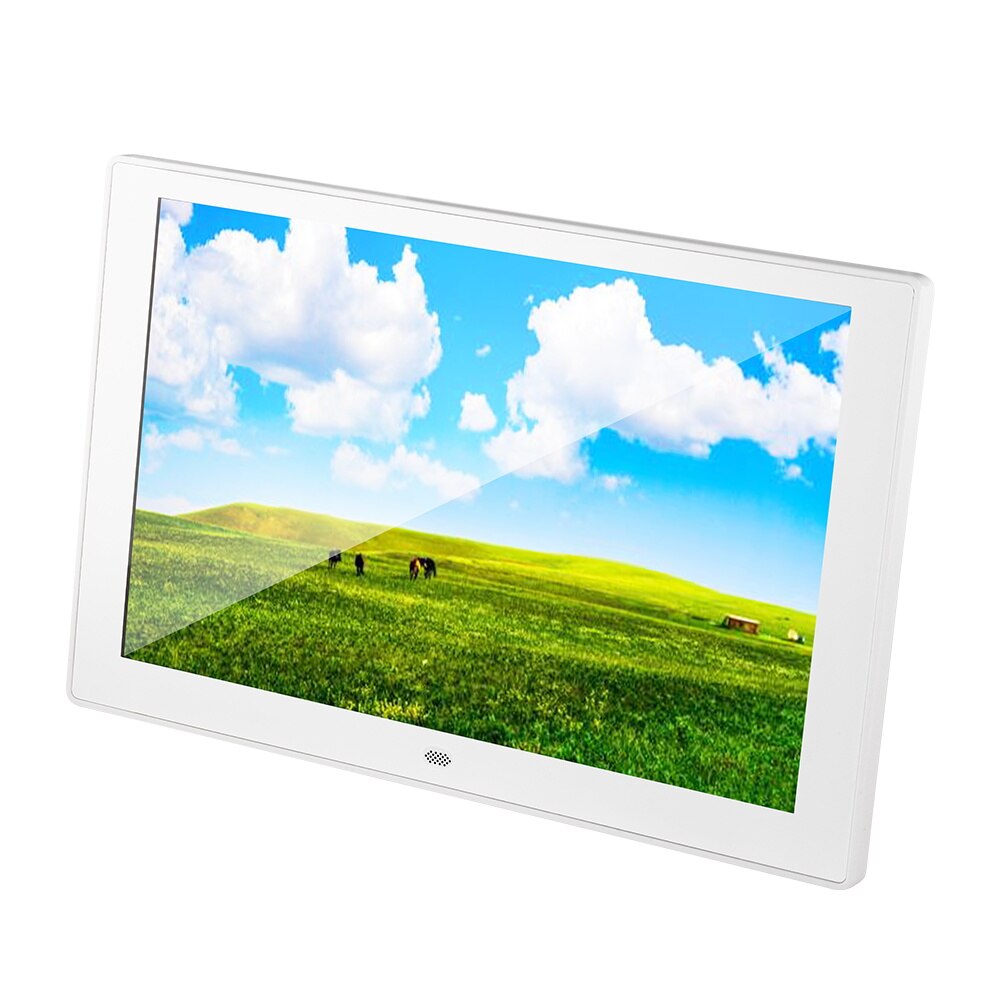 IPS 10 inch Digital Picture Photo Frame Full-View Screen Photo Album 1280*800 Clock Calendar Video Player: White / UK Plug