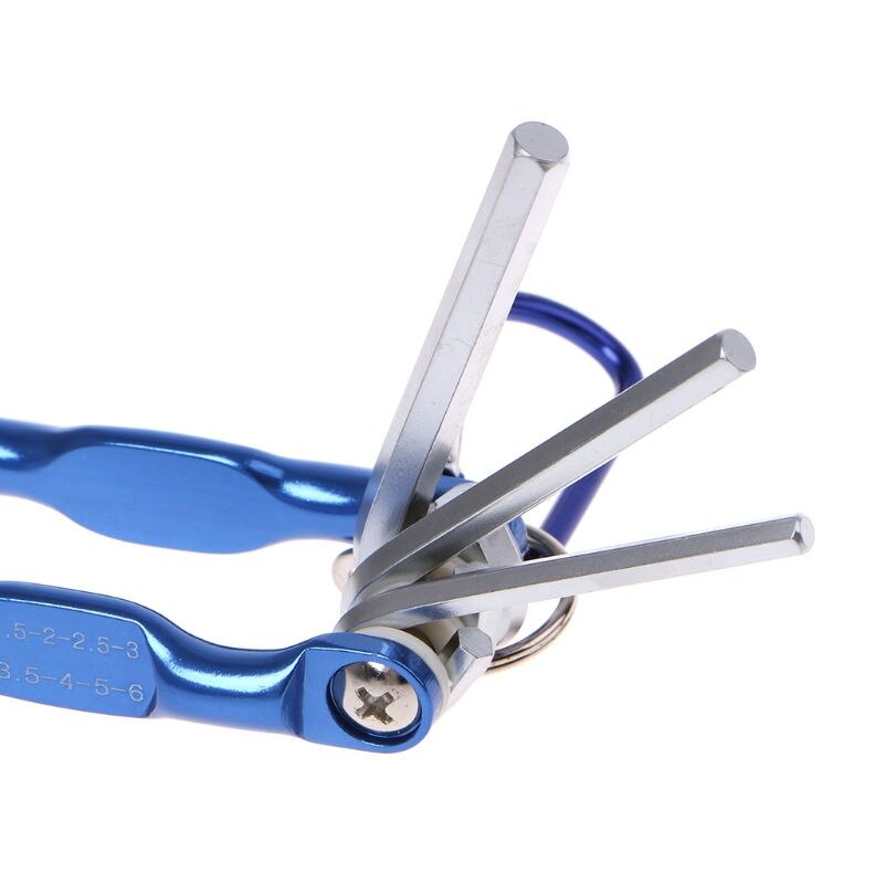 8pcs Portable Foldable Key Hex Wrench Set Metric System Inner Hexagon Spanner Allen Wrench Screw Repair Tools