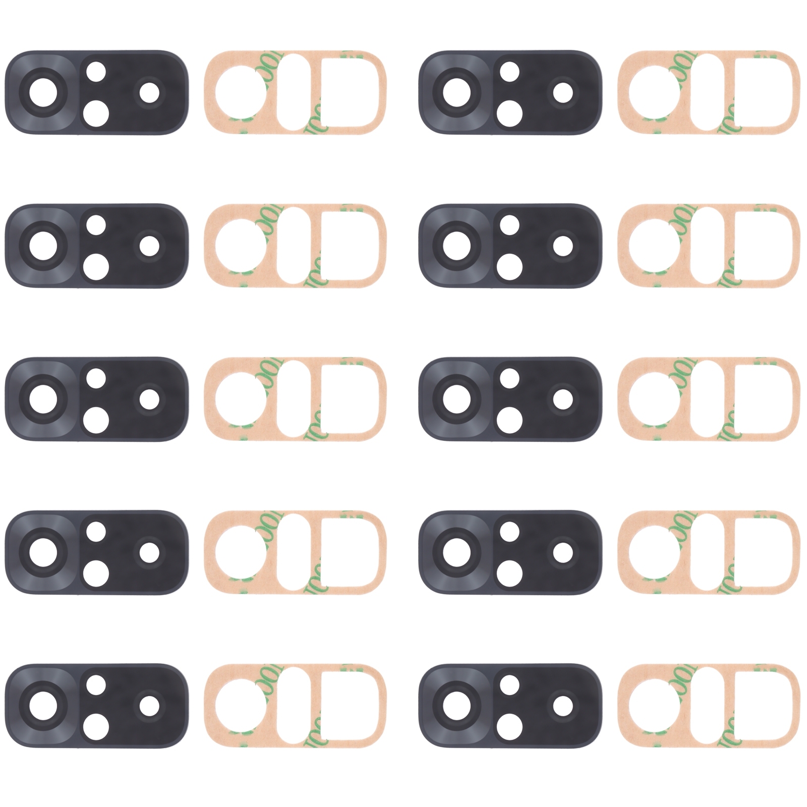 Lente de cámara trasera para Xiaomi Redmi Note, 10S, M2101K7BG, M2101K7BI, M2101K7BNY, 10 Uds.