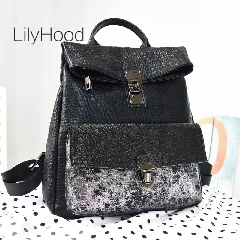 Dames microvezel synthetisch leren rugzak voor vrouwen, studenten, casual, grote capaciteit patchwork dagelijkse dagrugzak