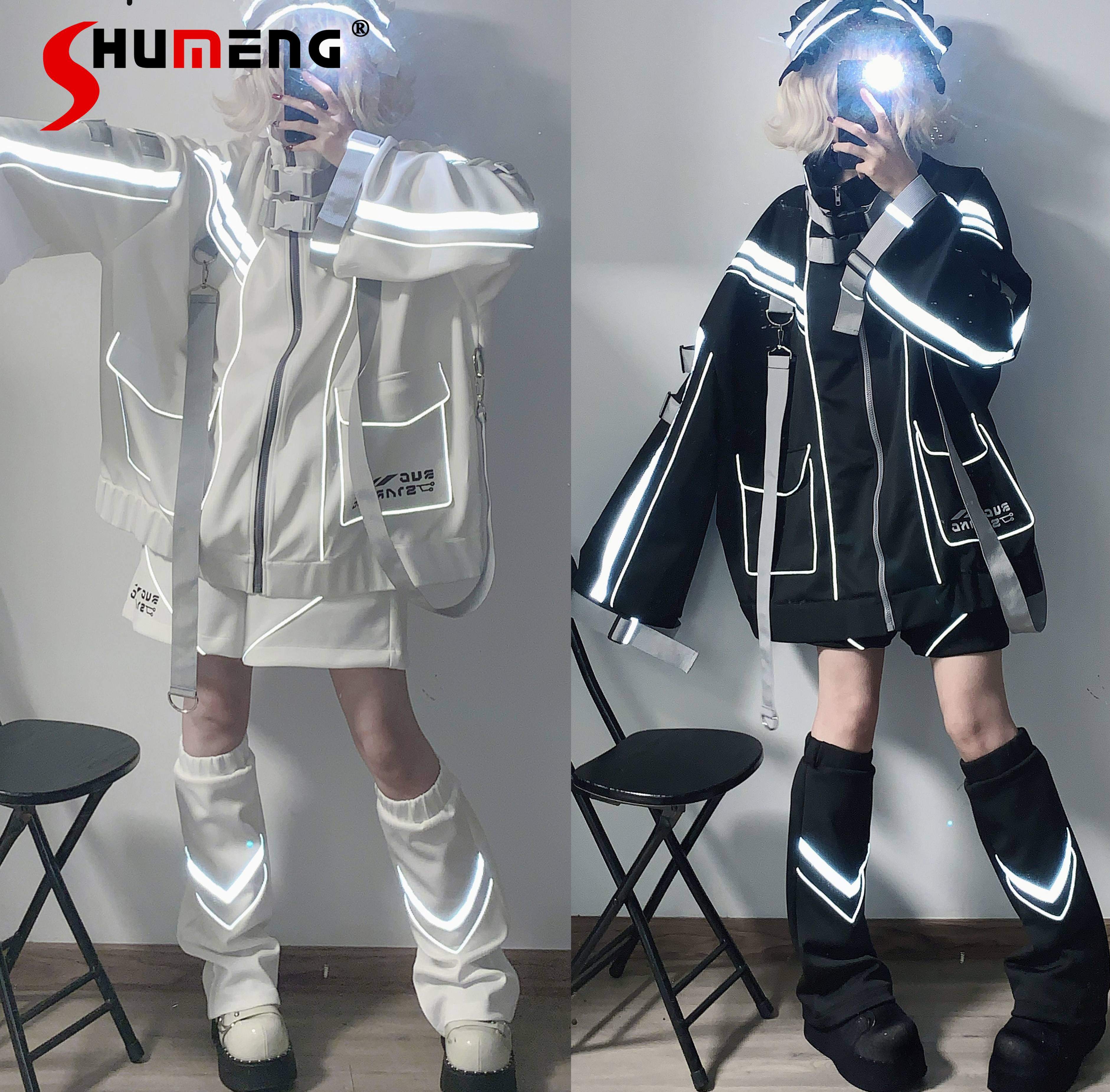 Sportbekleidung-Mantel Ich bin japanischen Stil neue Original y2k Bergwerk Paar sub reflektierende verlieren Mantel Frauen