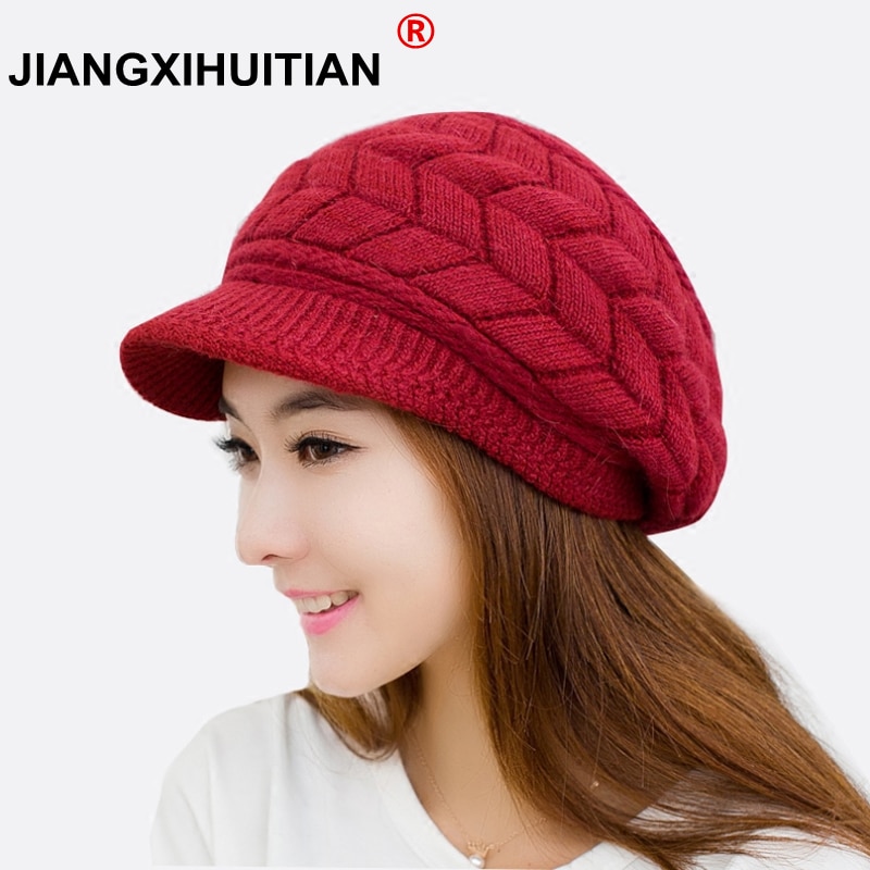 Winter Vrouwen Winter Luxe Dot Hoed Vrouwen Hoeden Elasticiteit Hoge Elasticiteit Warme Caps Cap Hoed Meisje Cap effen Kleur Vrouwelijke