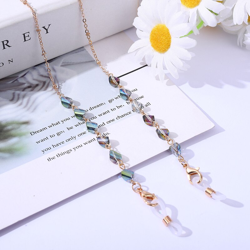 neue Kristall Perlen Ketten Für Maske Masking Sonnenbrille Gläser Perle Kette Brillen Brillen Lanyard