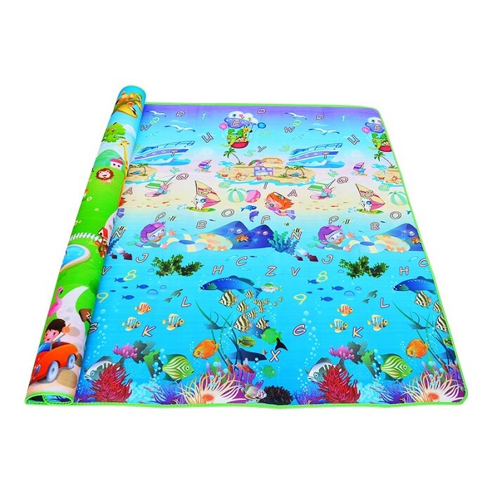 Tapete infantil de eva macio, tapete de eva com 0.5cm de espessura para brincar, padrão duplo para crianças engatinhando tapetes de academia: Colorful Animals / 180CM X 120CM