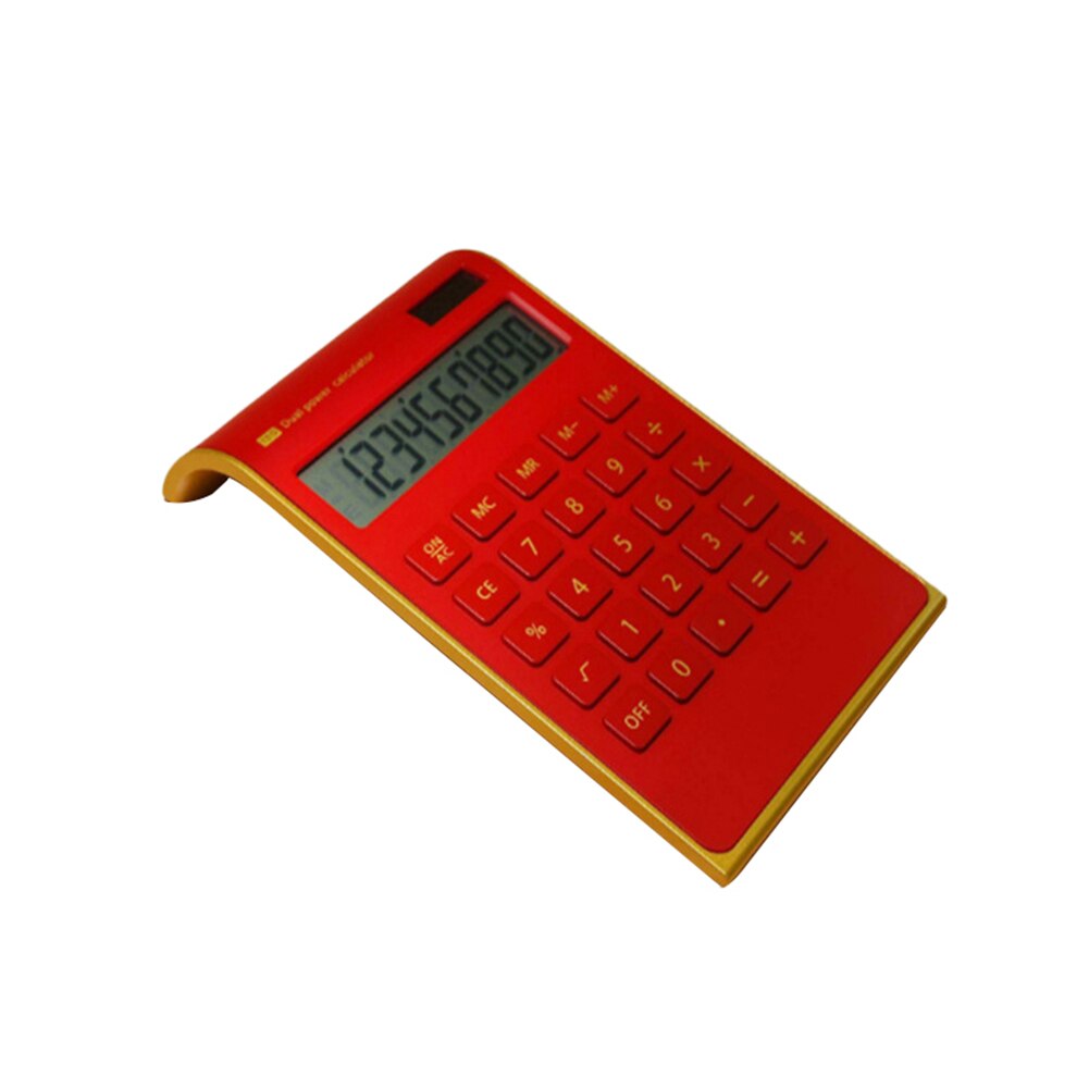 Calculator Solar Power Inclined School Office 10 Digits Desktop Calculator Tool for Engineering Business School: Red
