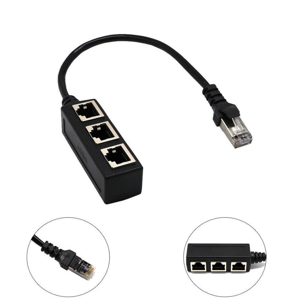 Prachtig Ontworpen Duurzaam 1 Tot 3 Poort Ethernet Switch RJ45 Y Splitter Adapter Kabel Voor Cat 5/kat 6 Lan