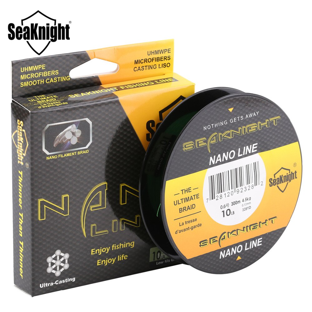 Seaknight NANO 300 m 4 strands stranded fishing lines PE multifilament fishing line 4lb 6lb 8lb 10lb diameter 0.07-0.12mm