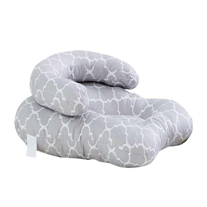 2 Stks/set Baby Verpleging Kussens Moederschap Baby U-Vormige Borstvoeding Kussen Zuigeling Cuddle Katoen Voeden Taille Ondersteuning Kussen: Geometry Grey