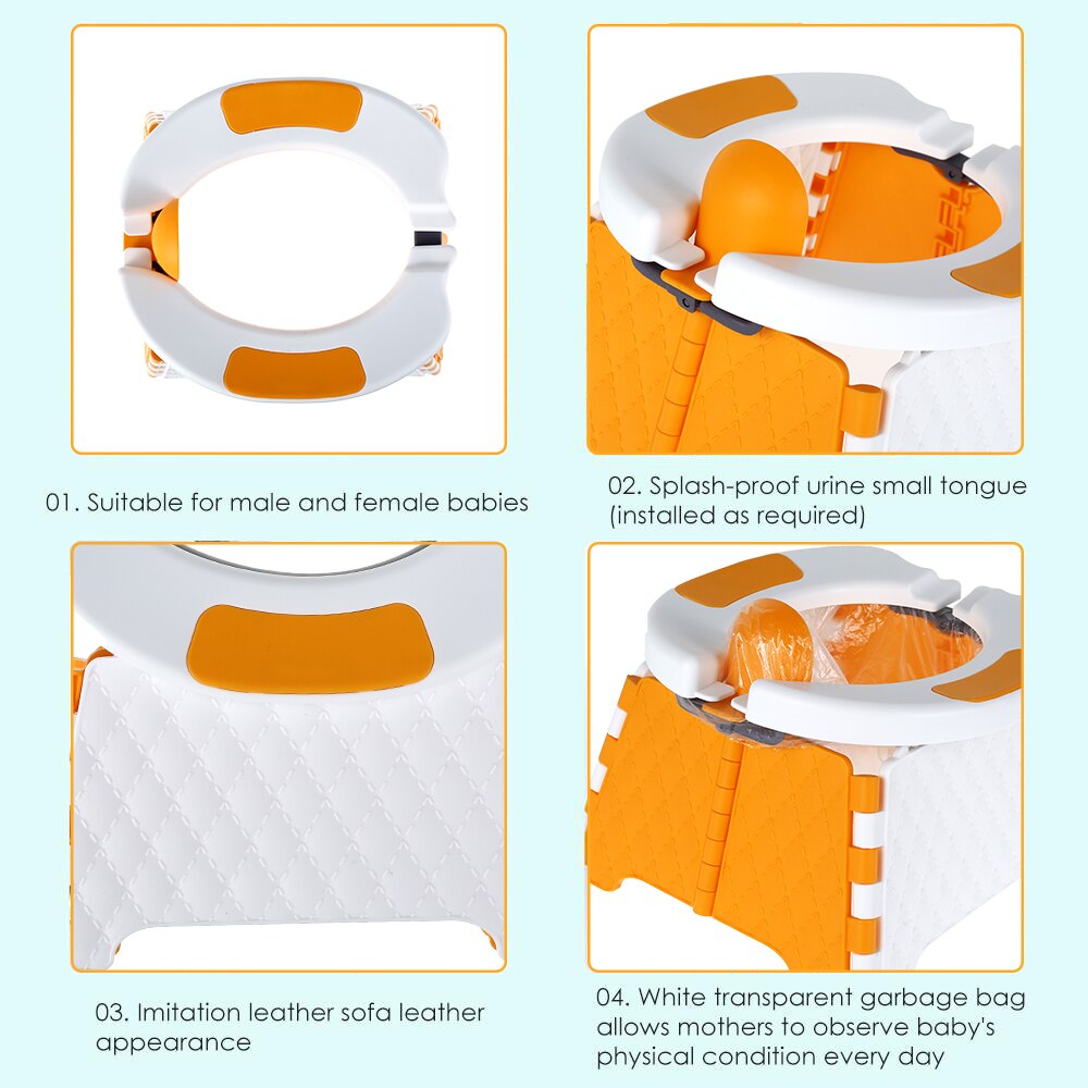 Portable Mobile Baby Folding Toilet Seat Potty Training Seat No-clean Children's Potty Urinal Indoor And Outdoor Toilet Seat