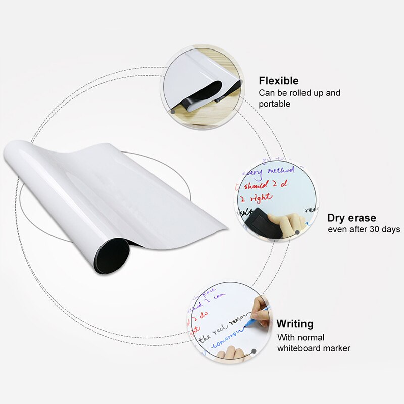 Wall Sticker Decor Soft Magnetic Whiteboard Magnets Erasable Writing Board Magnet Office Marker Blackboard Stickers For Wall