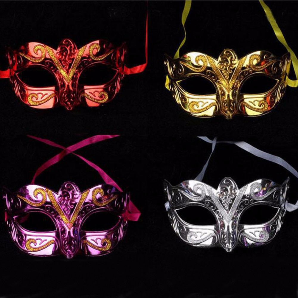 12 pcs/lot, Gold shining plated party mask wedding props masquerade mardi gras mask mascaras venecianas para fiestas fx196