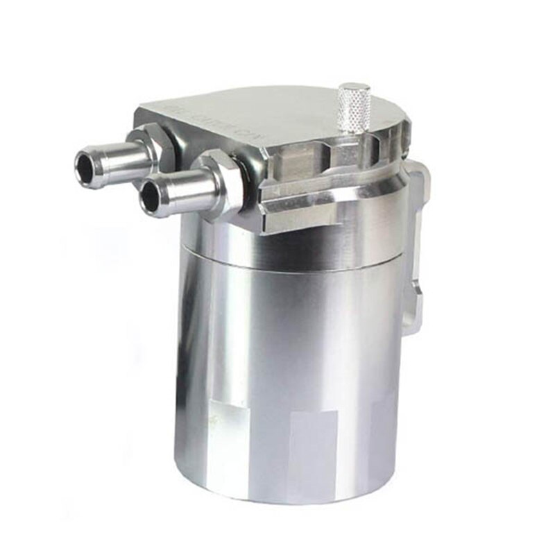 Car Universal Oil Catch Tank Fuel Tank 300ml with Parts Kit Baffled Reservoir Fuel Tank 300ml Auto Aluminum Catch Can Oil Tank: Silver