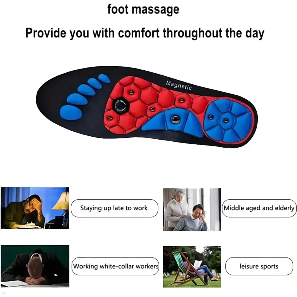 1/2/3/4 Paar Magnetische Acupressuur Inlegzolen Mannen Vrouwen Voetmassage Sport Inlegzolen Magnetische Therapie Inlegzolen voor Verlichten Vermoeidheid