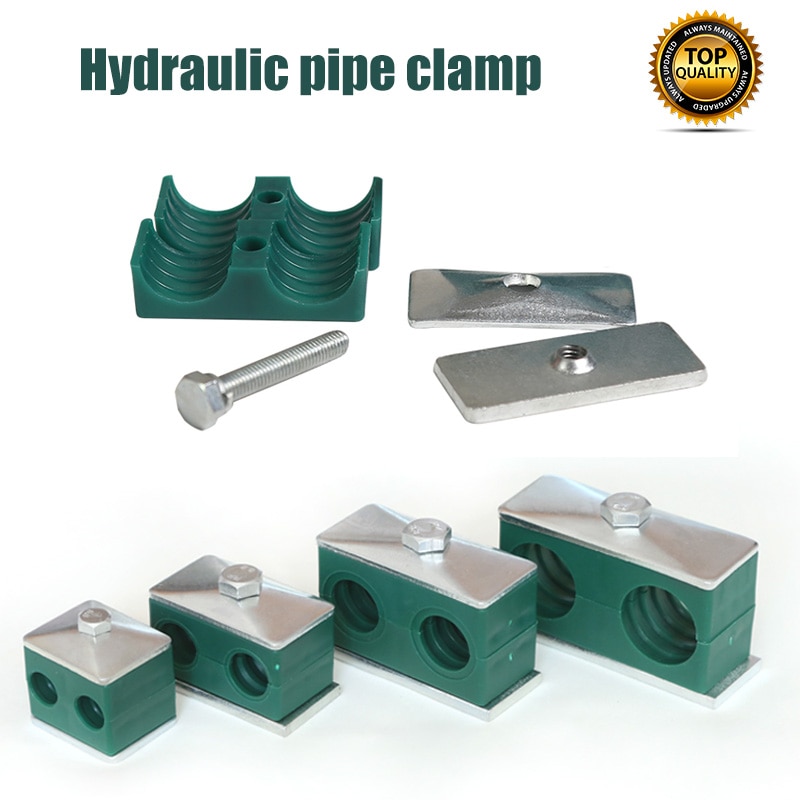 Hydraulic Pipe Clamp Double Out Diameter 33.7mm to 42mm for Oil Water Gas Pipe Fixing Tube Hose Clmp