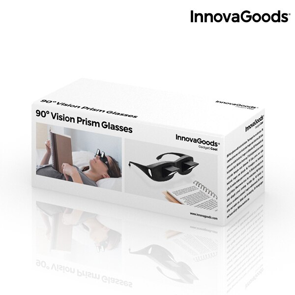 InnovaGoods 90º Horizontalsicht-Brille Klares und deutliches Bild Blickwinkel von 90º Verstärkter Polyamidrahmen Achromatische Minerallinse Unverzerrtes Bild Vorbeugung von müden Augen und Nacken- oder Rückenschmerzen