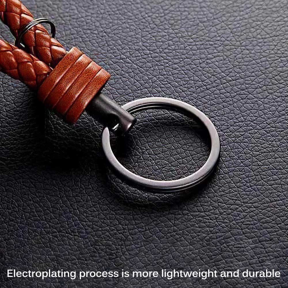 Key Ring for Car Key Door Key Buckle Hand Woven Men Women Pendant Classic Black Woven Keychain Leather Woven Ropes