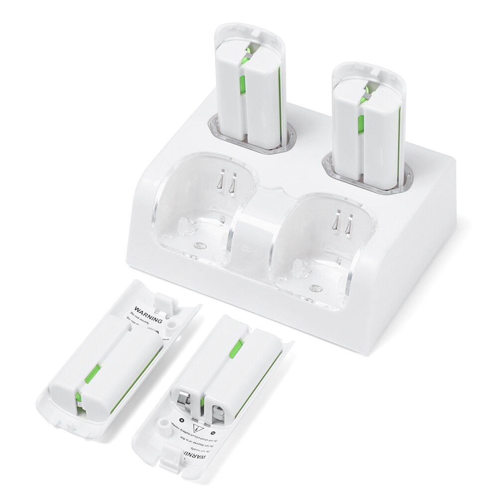 For Nintendo Wii Remote Controller Charger Dock Charging Station USB Cable Cradle with Rechargeable Battery Game Accessories