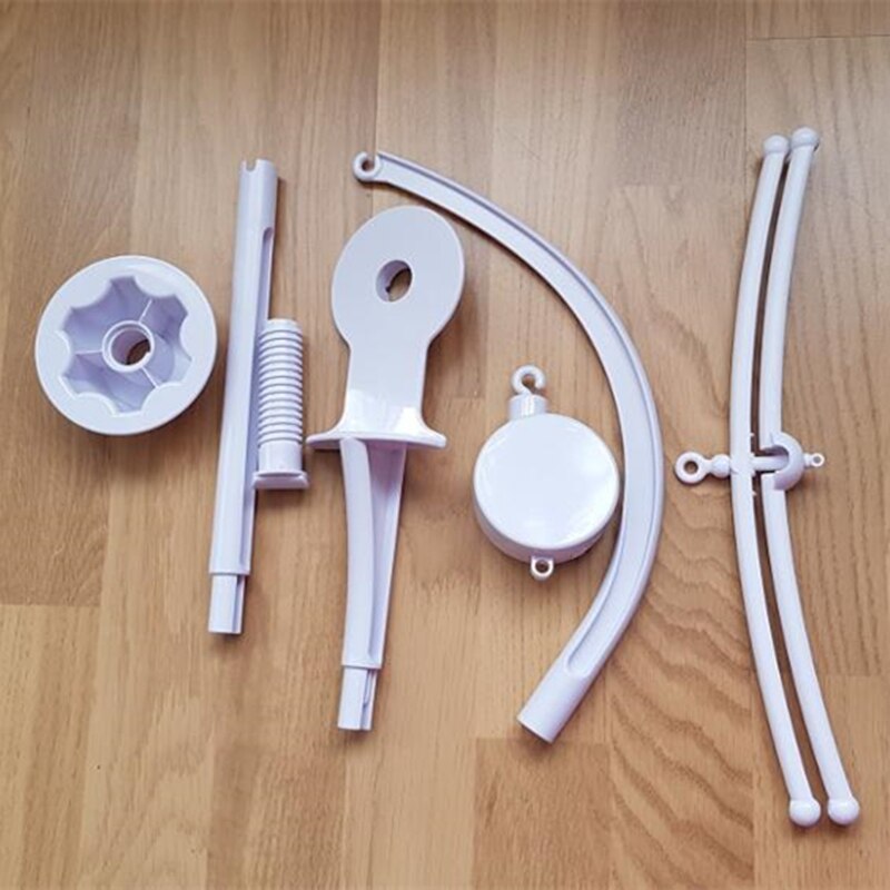 1 set Baby Speelgoed Wit Rammelaars Beugel Set Wieg Mobiele Bed Bel Houder Arm Wind-up Music Box