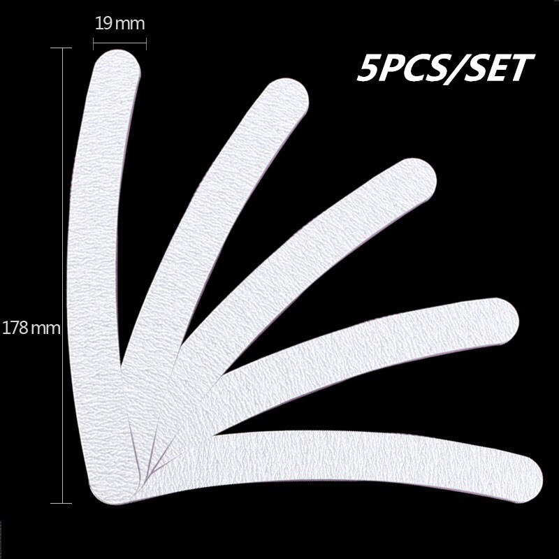 5pcs/Set Nails Files For Manicure 100/180 Thick Boat Sandpaper Durable Nail Buffer Grit Sand Fing Nail Art Tools Accessories: 02X5