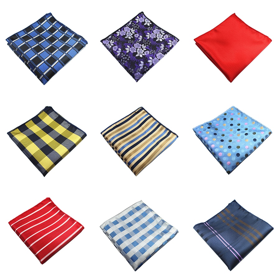 Mouchoir en soie Plaid tissé motif Paisley Hanky pour hommes, pochettes carrées, idéal pour les affaires, mariage