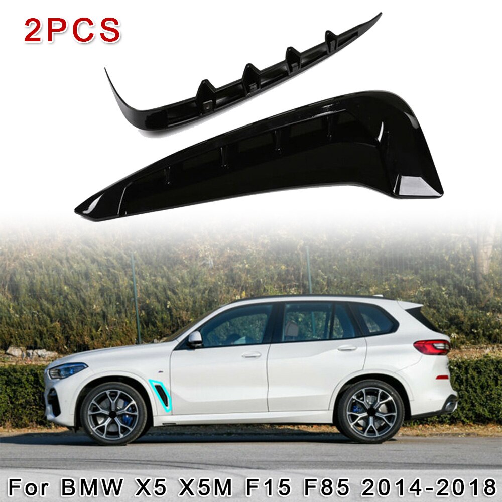 Guardabarros lateral tipo alerón para coche, 2 uds., orificios guía de aire embellecedor negro para BMW X5 X5M F15 F85 , guardabarros lateral tipo alerón decorativo para coche
