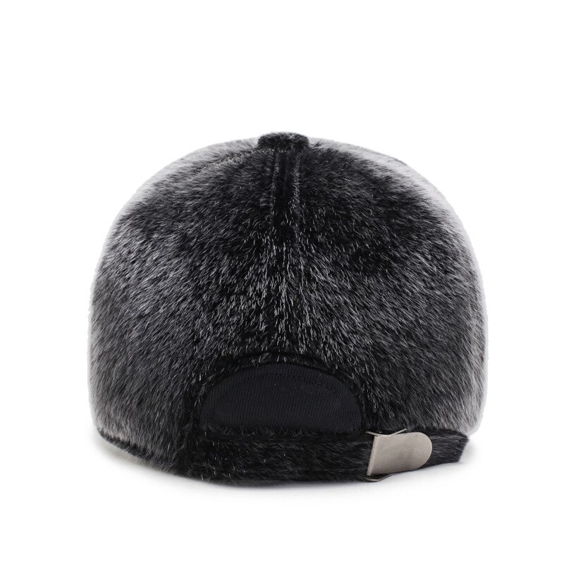 Casquette de Baseball en fausse fourrure pour hommes | Avec couvre-oreilles en velours, chapeaux chauds d'hiver, chapeau à rabat épais pour personnes d'âge moyen A76