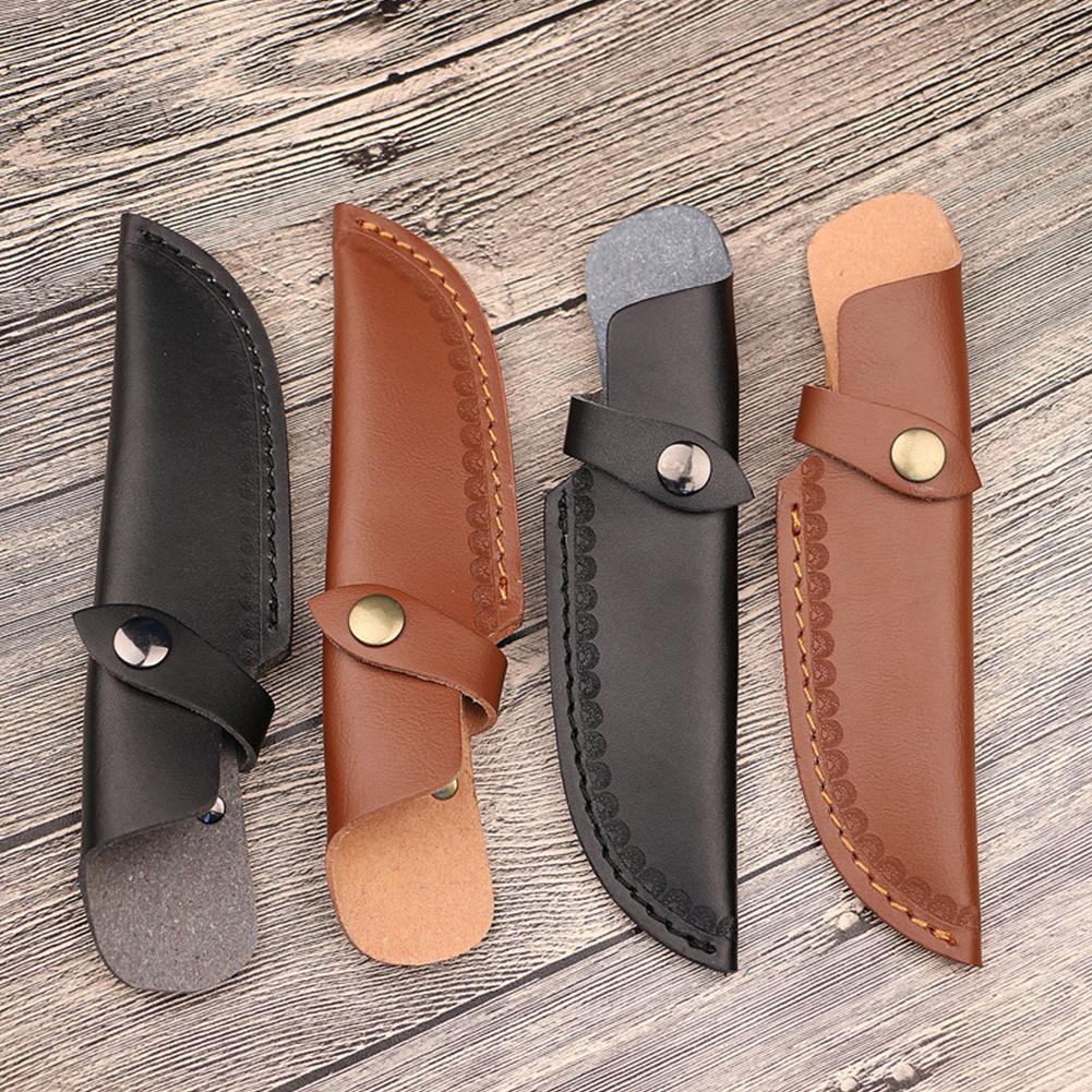 22cm Knife Sheath With Belt Loop Buckle Outdoor Multi-function Tool Protector Universal Black / Brown Leather Knife Sheath