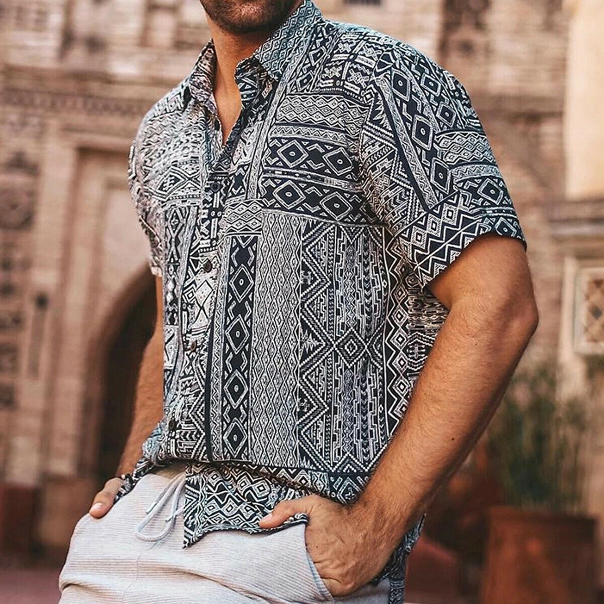 Heren bloemen lange mouwen omslagkraag spieroverhemden heren zomer casual chique overhemden plus maat m -2xl