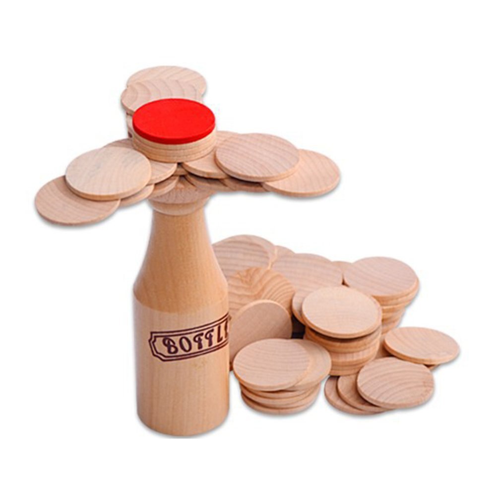 Wooden Bottle Stacking Challenge Balance Training Adult Children'S Educational Toy Bottle Stacking Entertainment Game Kids' toy