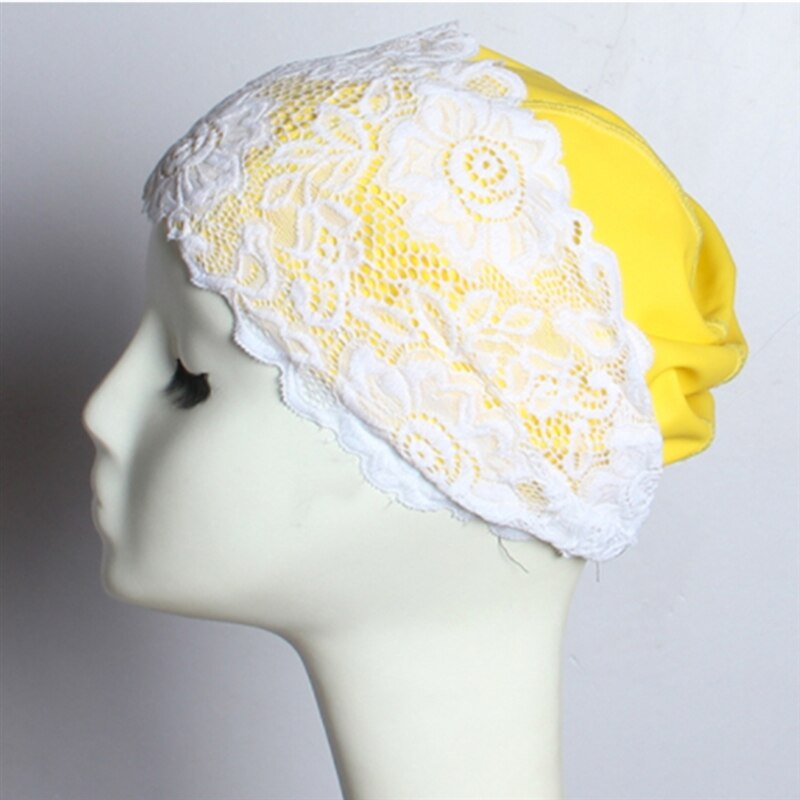 Badmuts voor dames, badmuts met kant, bloemen, waterdichte pu-coating, badmutsen voor zwembaden, beschermen lang haar en oren voor vrouwen