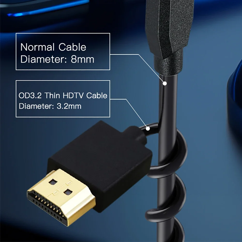 Vergulde hdmi-kabel 1.4 4k 1080p 3d voor hdtv-splitter/switcher , 0.5m 1.5m 3m hdmi-naar-hdmi-kabel, snelle ethernetkabel
