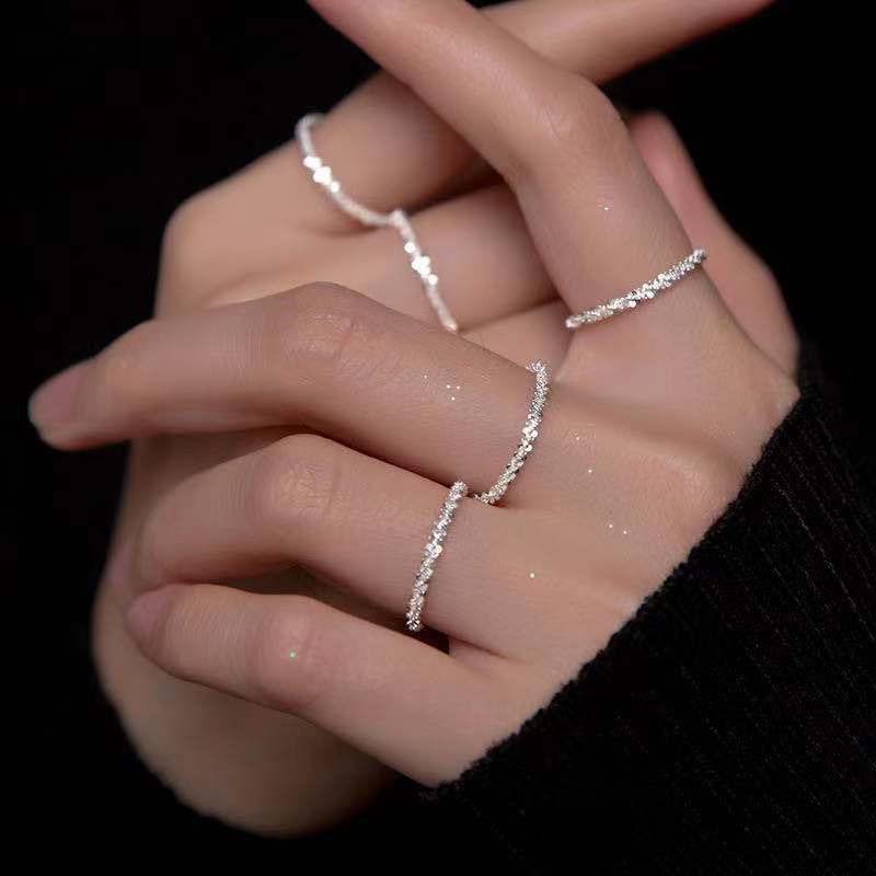 Fonkelende Ring Aangekomen Eenvoudige Stijl Metalen Zirkoon Shiny Ring Voor Vrouwen Mode-sieraden