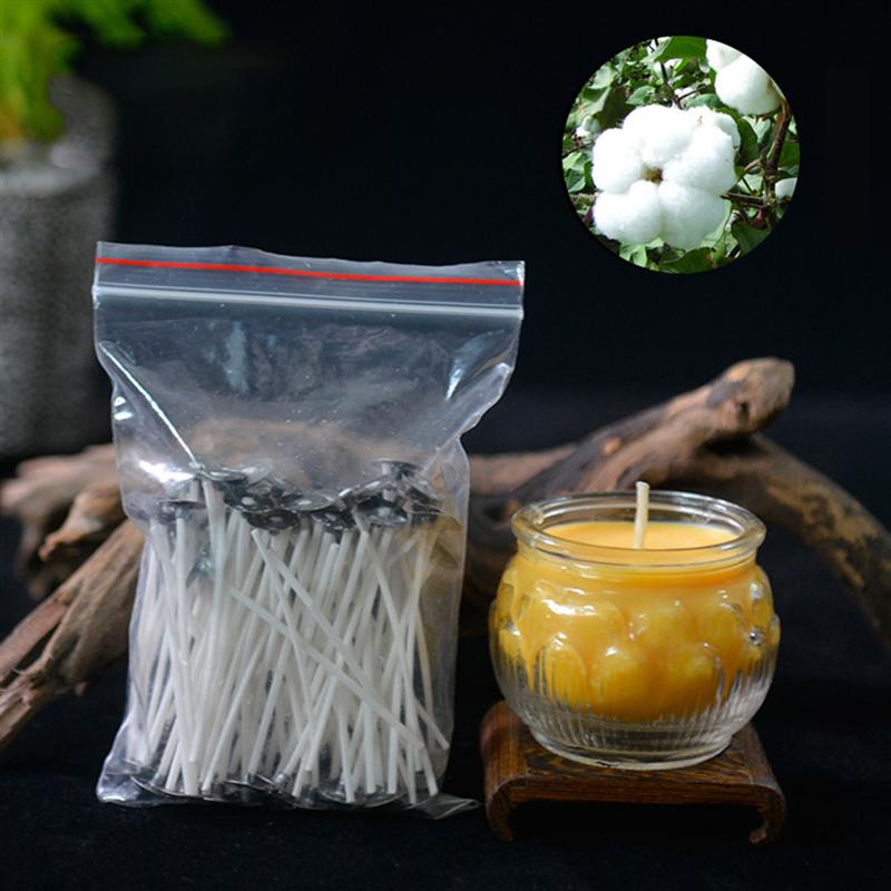 100Pcs Candle Wick Pre-waxed Candle Wick Candle Accessories Smokeless Wick for Hotel