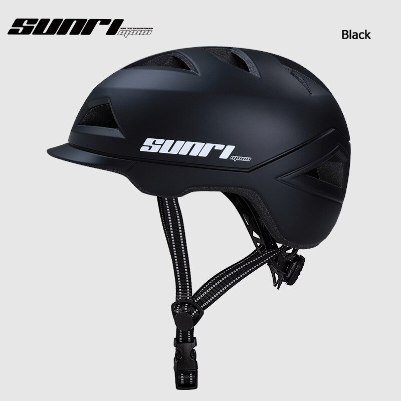 Sunrimoon Stad Commuter Fiets Helm Zomer Bescherming Hoed Racefiets Veiligheid Helm Vrouwen Mannen Lichtgewicht Fietshelm M/L: Black / L 57-61cm