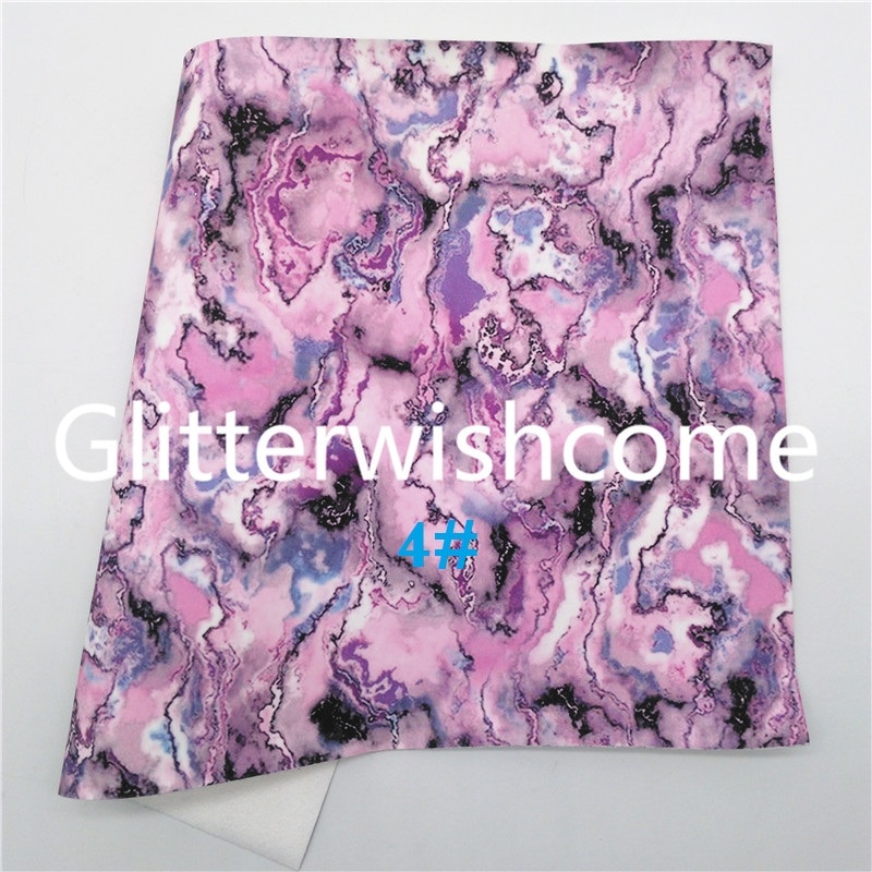 Glitterwishcome 21 x 29cm a4 størrelse syntetisk læder, marmorprintet kunstlæder stof vinyl til buer , gm807b