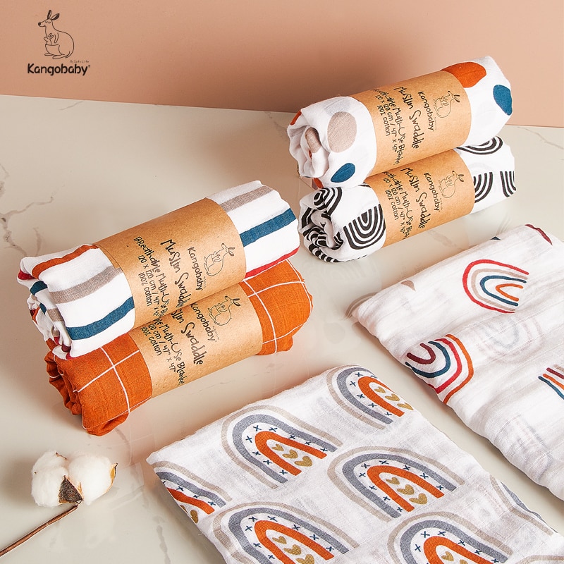 Kangobaby # Regenboog Eiland # Baby Manta Inbakeren Foto Deken Baby Wrap Baby Inbakeren Kinderwagen Deken Bad Baby