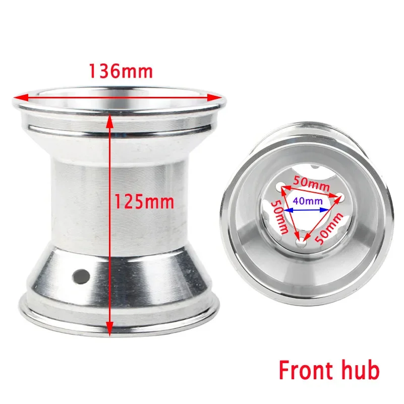 5 inch Kart 10x4.50-5 125mm front or 11x7.10-5 180mm rear wheel hub Go-kart car 4 wheel drift car Aluminium alloy rims: Brown