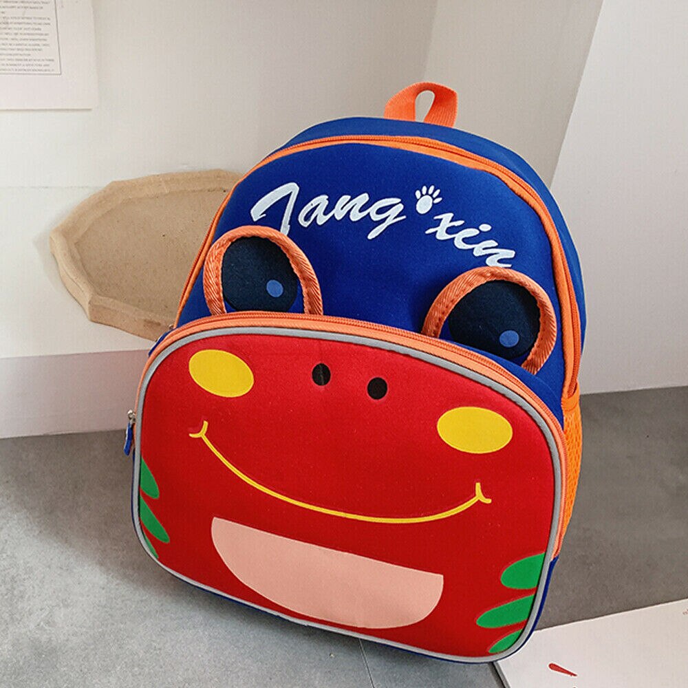 Cute toddler kid girl school bag cartoon animal mini backpack nylon baby kindergarten backpack: frog