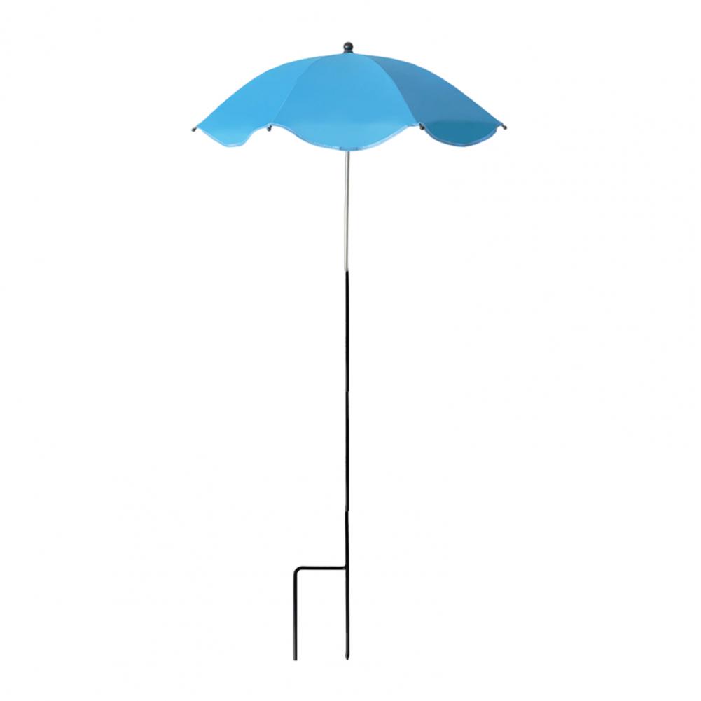 Højdejusterbar planteparasol med pæl, haveskygge, beskytter planter mod solen til potteplanter, blomsterbede til udendørs planter: Rød